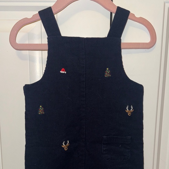 Janie and Jack Dark Blue Overalls with Embroidered Details - Picture 6 of 7